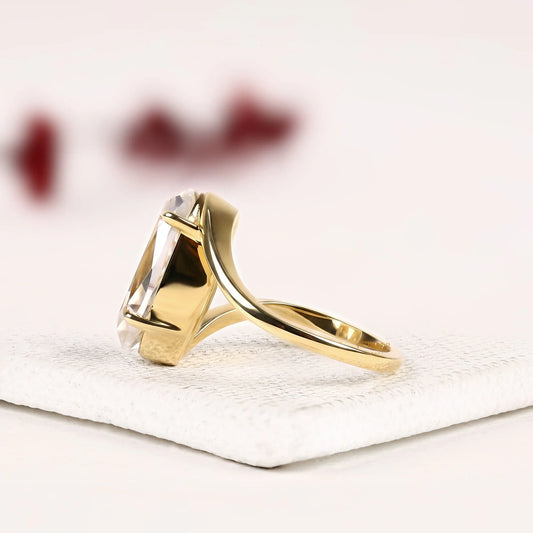 Oval Cut Lab Diamond Bypass luxury Engagement Ring - View 2