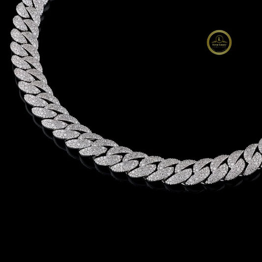 Handcrafted Moissanite Cuban Link Chain with Custom Clasp By Ivevar