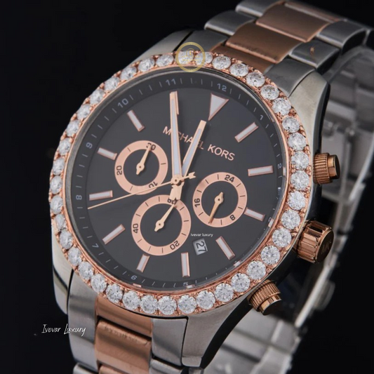 Men's Luxury Business Watch Lab Grown Diamond IVEVAR Stainless Steel Automatic Mechanical Timepiece