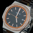 Two-Tone Diamond Bezel Black Dial Sports Watch - View 2