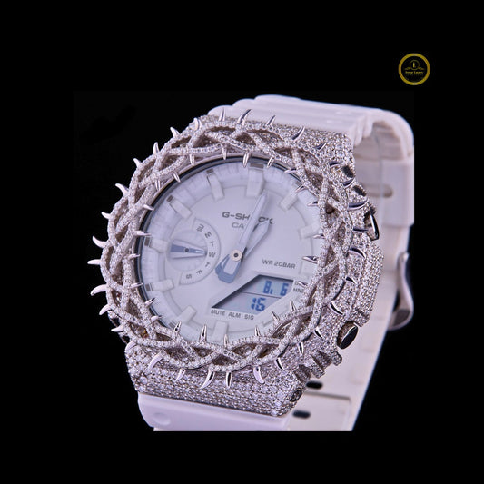 Luxury White Thorn Bezel Timepiece By Ivevar