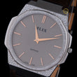 Luxury Silver Crystal Bezel Diamond Brown Strap Watch - View 2