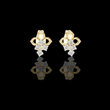 Elowen Clover Round Lab Diamond Drop Stud Earrings with Petite Floral Design