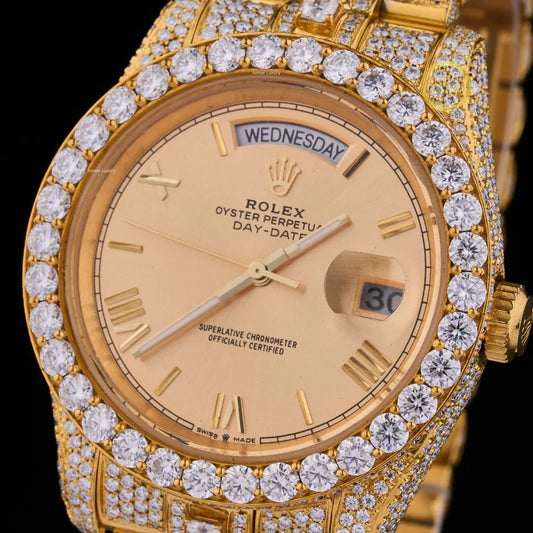 Golden Diamond Aura Ultimate Luxury Statement Timepiece By Ivevar Luxury
