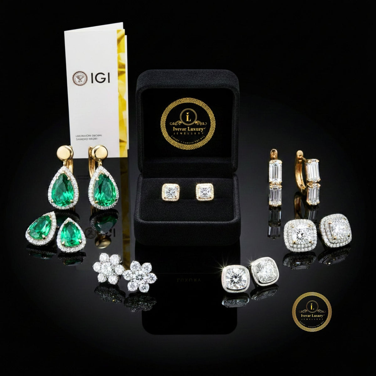 Luxury Radiant Round Cut Lab Diamond Solitaire Stud Earrings in Elegant Prong Setting - View 8