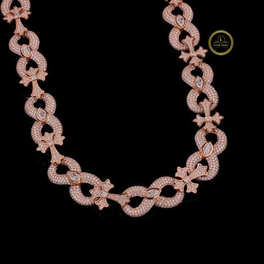Hip Hop Style Moissanite Diamond Cross Link Necklace By Ivevar
