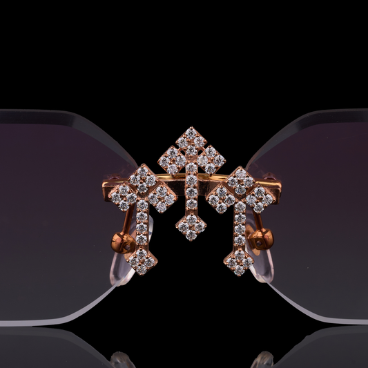 Designer Custom Diamond Sunglasses Gold Frame Statement Style