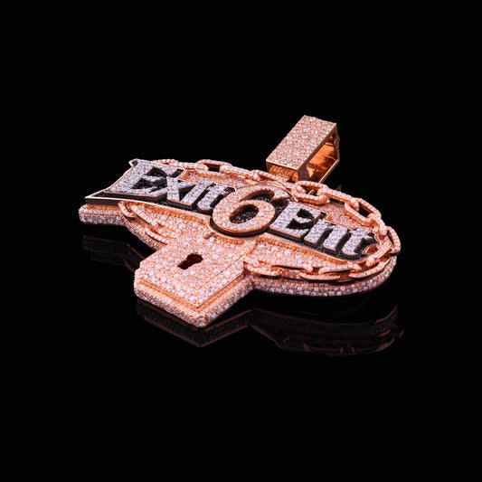 Luxury Exit6Ent Rose Gold Lab Diamond Pendant for Exclusive Hip Hop Statement Jewelry By Ivevar