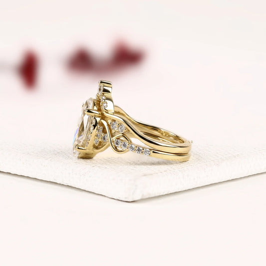 Marquise Cut Lab Diamond Ring for bridal set - View 2