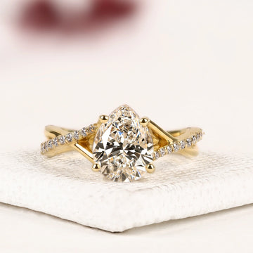 Pear Cut Lab Diamond Engagement Ring for Women