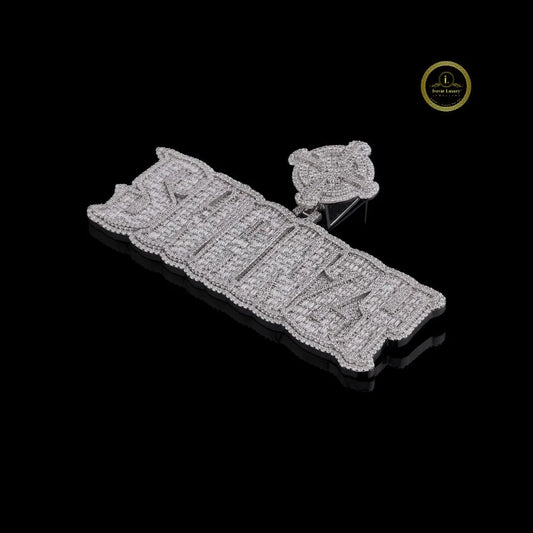 Custom Lab Diamond Pendant with Fully Iced Out Luxury Hip Hop Jewelry Design By Ivevar