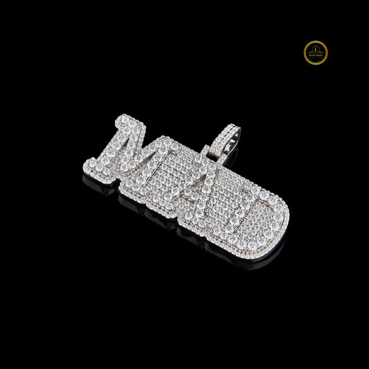 Custom MAD Lab Diamond Name Pendant with Fully Iced Out Hip Hop Luxury Jewelry Design By Ivevar