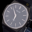 Black Diamond Bezel Minimalist Rubber Strap Men's Watch - View 2