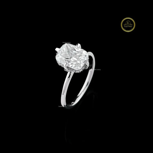 Radiant Cut Lab Diamond Solitaire Delicate Ring - View 2