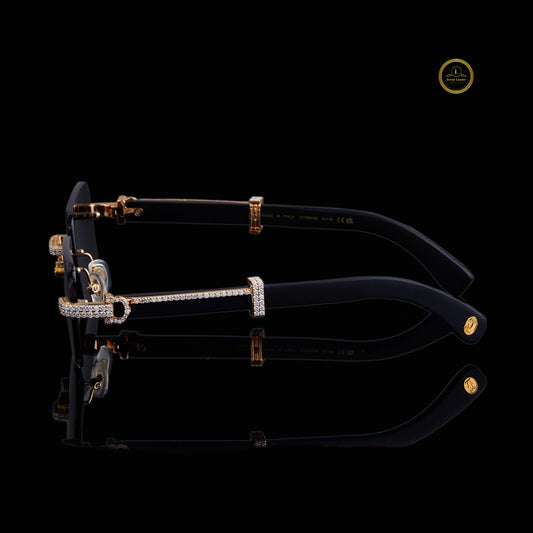 Custom Diamond Sunglasses Luxury Rimless Gold Eye wear