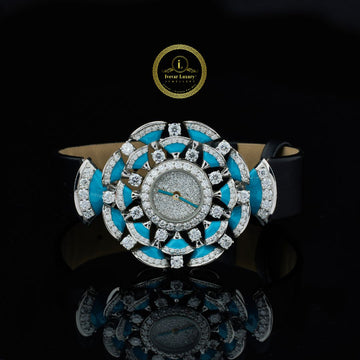 Bold & Brilliant Women's Lab Grown Diamond Watch with Black Leather Strap