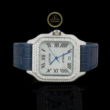 Half Iced Out Lab Grown Diamond Watch Mechanical Belt Tester Passed Luxury Box Included