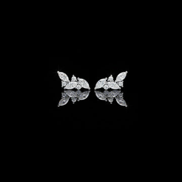 Luxury Finest Moissanite Created Diamond Marquise Leaf Climber Earring for Birthday Gift