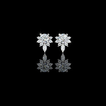 Sustainable Sparkle Top Luxury Round Cut Lab Grown Diamond Earring For Soft Corner