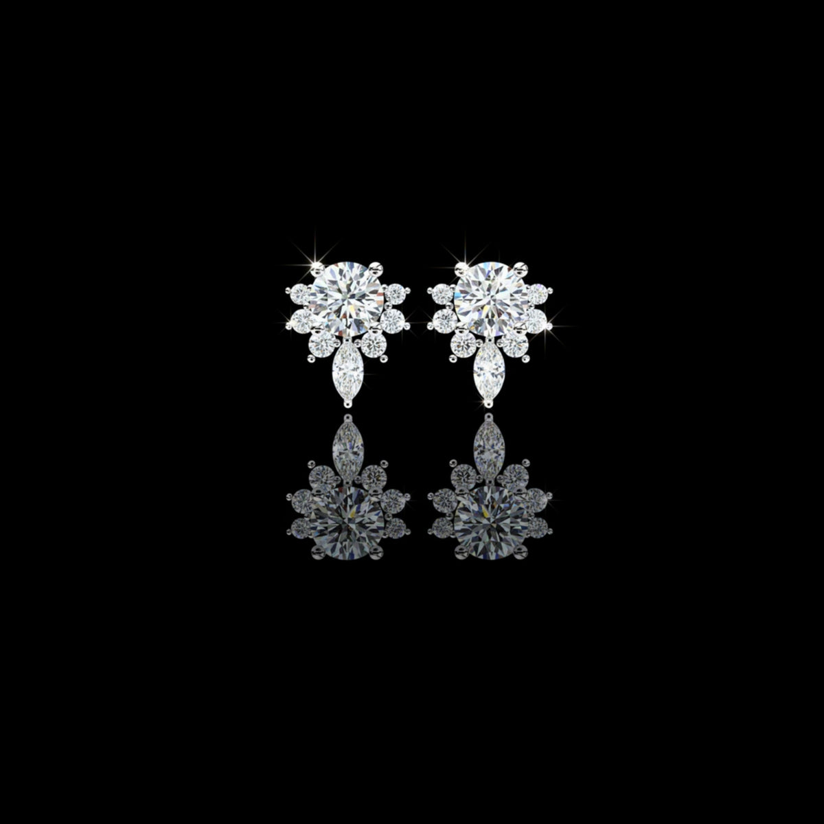 Sustainable Sparkle Top Luxury Round Cut Moissanite Diamond Earring For Soft Corner