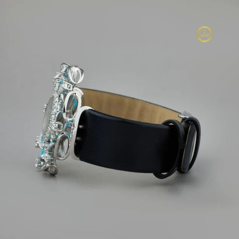 Luxury Watch Collection | Black Chronograph & Turquoise Diamond Floral Watch