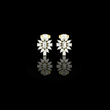 Interlocking Dual Halo Emerald Moissanite Diamond Stud Earrings Intertwined Loop