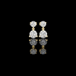 Dual Brilliance Round Moissanite Diamond Drop Earrings with Graduated Two Stone Design