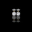 Luxury Round Cut Moissanite Diamond Drop Earrings with Marquise Cut Crystal Floral Top Cluster