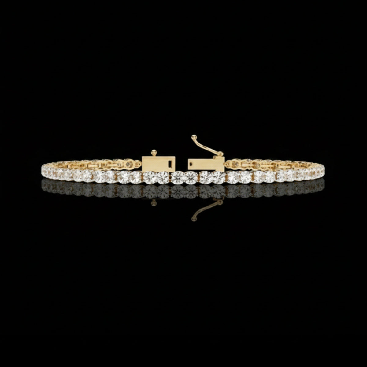Round Cut Lab Diamond Single Row Tennis Bracelet