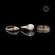 Bezel Set Pear Moissanite Diamond Solitaire Bridal Ring Set - View 3