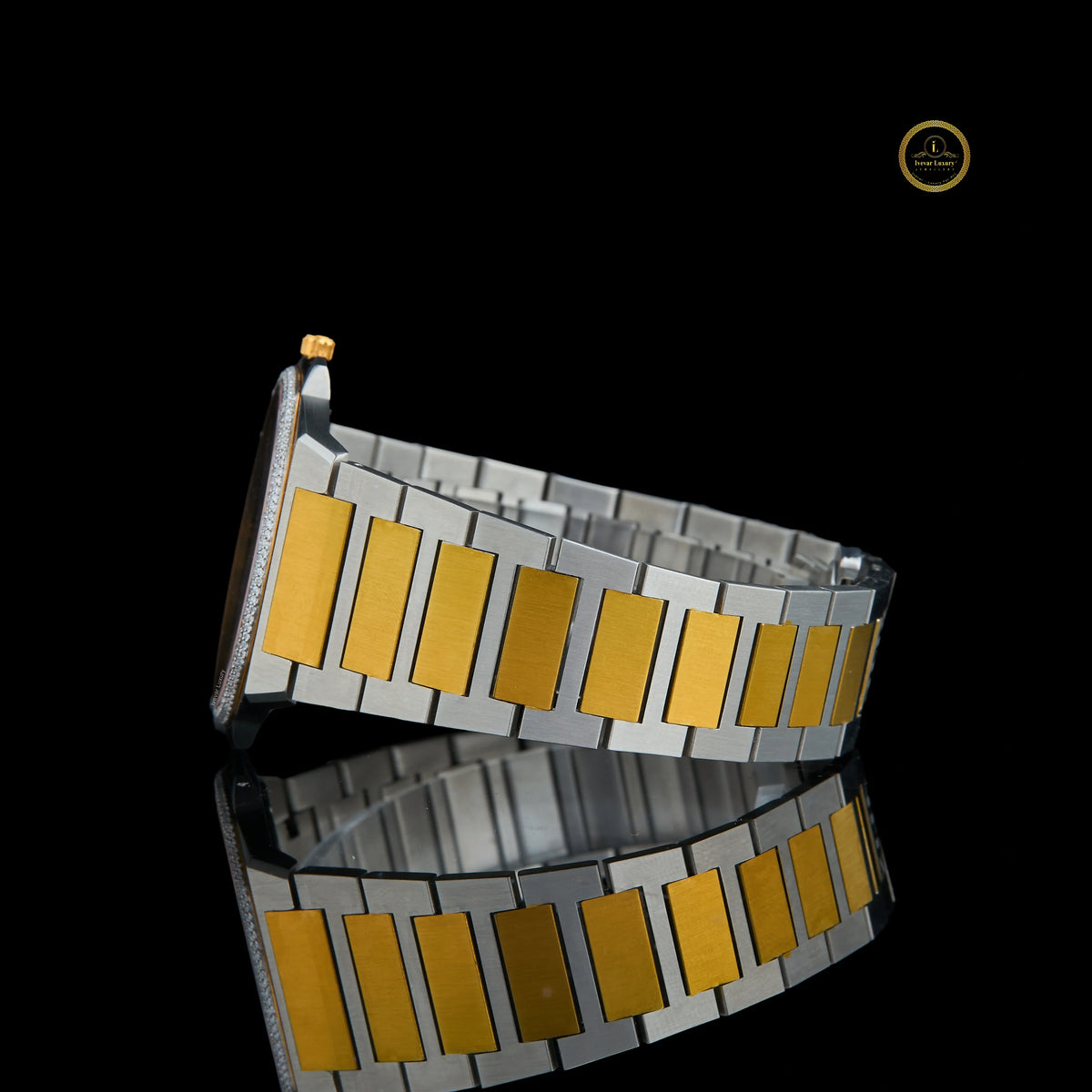 Green Dial Two-Tone Diamond Bezel Luxury Watch - View 3