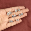 Teardrop Pear Cut Solitaire Moissanite Diamond Stud Earring - View 4