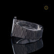 Sleek Minimalist Diamond Bezel Arabic Dial Studded Steel Watch - View 3