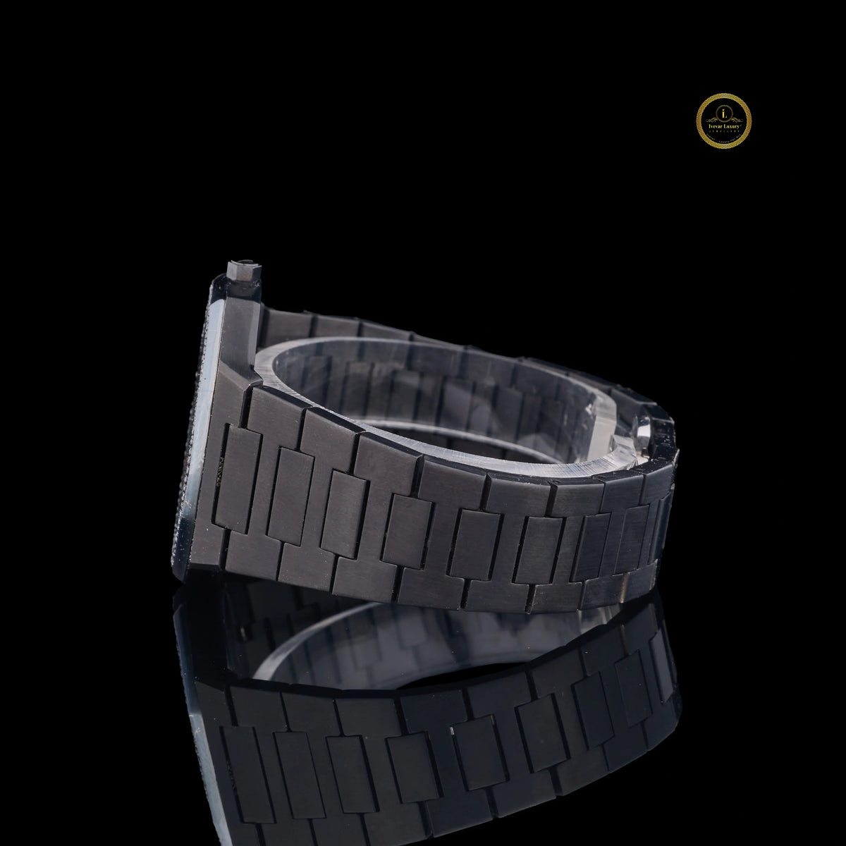 Sleek Minimalist Diamond Bezel Arabic Dial Studded Steel Watch - View 3