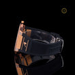 Rose Gold Diamond Bezel Black Strap Luxury Watch - View 3
