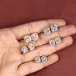 Asscher Cut Moissanite Diamond Solitaire Women's Earring - View 4