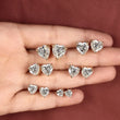 Heart Shape Lab Diamond Stud Earring For Love - View 4