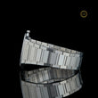 Men's Silver Stainless Steel Watch with Green Dial and Diamond Bezel - View 3