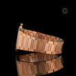 Men's Rose Gold Watch with Brown Dial and Diamond Bezel - View 3