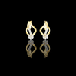 Imperial Flame Curve Round Lab Diamond Cluster Earrings with Flowing Open Silhouette