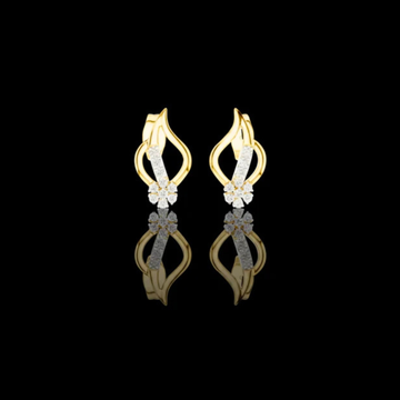 Imperial Flame Curve Round Lab Diamond Cluster Earrings with Flowing Open Silhouette