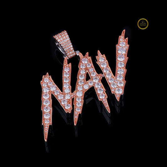 NAV Letter Name In Two Tone with Lab Grown Diamond by Ivevar
