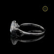 Modern East West Oval Moissanite Diamond Semi Bezel Ring - View 3