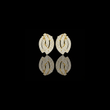 Luxurious Pavé Leaf Round Lab Diamond Stud Earrings with Sculpted Brilliance