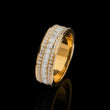 Emerald Cut Moissanite Diamond Eternity Wedding Band with Side Stones - View 3