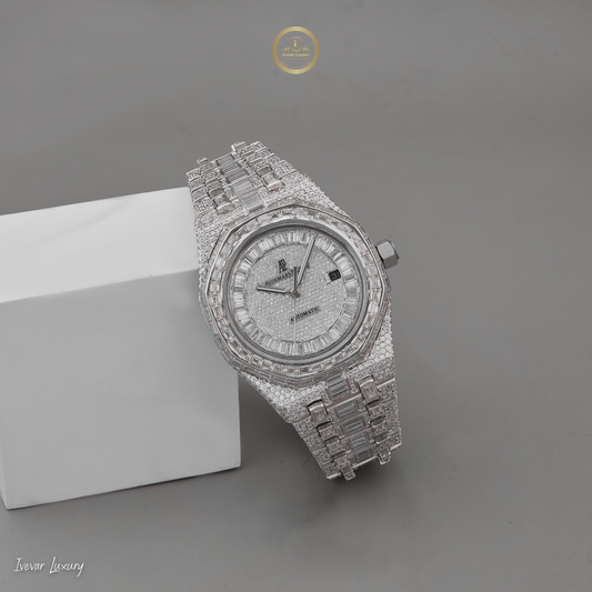 Luxury Diamond Watch for Men – Full Iced Moissanite Roman Dial Ivevar