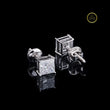 Princess Lab Diamond Classic Solitaire Stud Earrings with Four Prong Crown - View 3