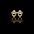 Moroccan Lattice Round Brilliant Cut Moissanite Diamond Stud Earrings Scalloped Openwork