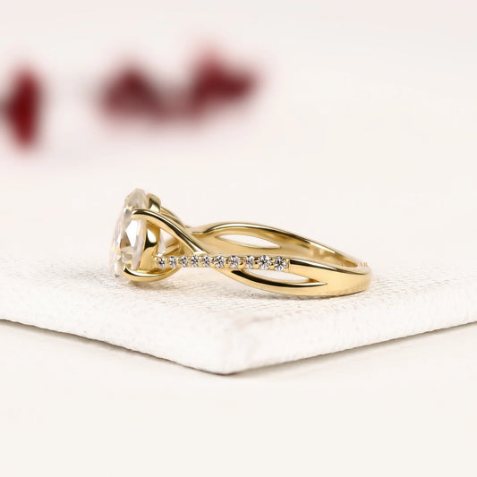 Pear Cut Lab Diamond Engagement Ring for Women - View 2