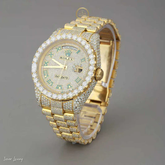Full Iced Out Gold Watch - IVEVAR Moissanite Diamond Men's Luxury Timepiece